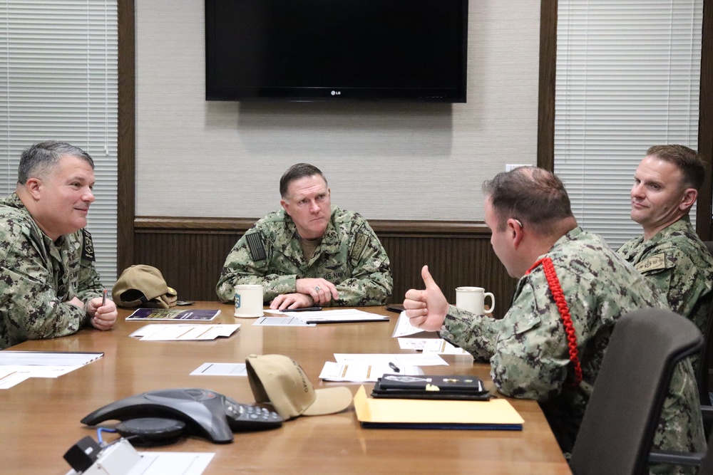 Captain Craig T. Mattingly, Commander, Naval Service Training Command (NSTC) visit Officer Training Command Newport