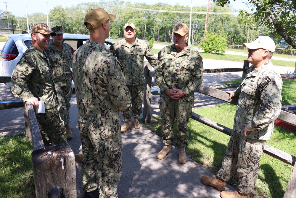 Captain Craig T. Mattingly, Commander, Naval Service Training Command (NSTC), visits Officer Training Command Newport (OTCN)