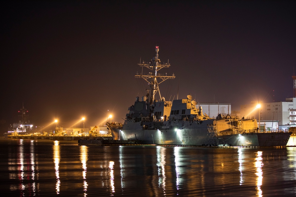 USS Ralph Johnson pier side in Commander, Fleet Activities Sasebo.