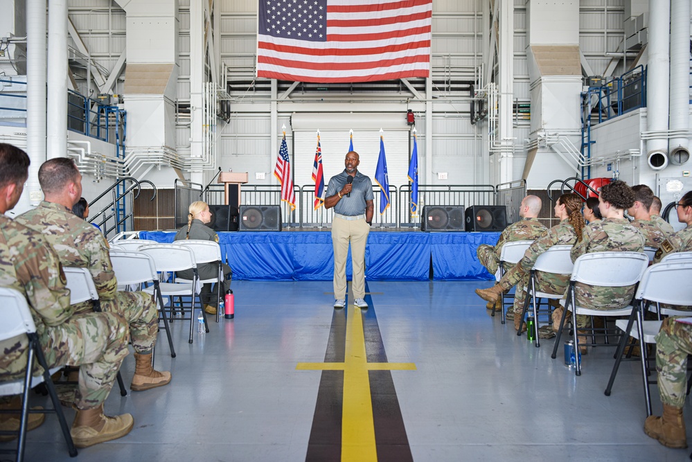 Retired Chief Master Sgt. of the Air Force #18 Visits Team Hickam