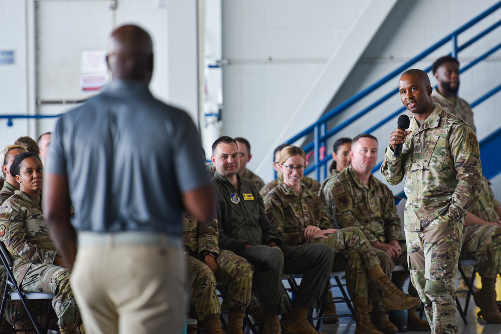Retired Chief Master Sgt. of the Air Force #18 Visits Team Hickam