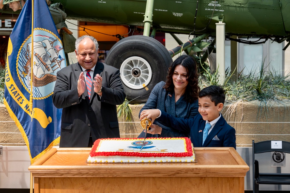 Secretary of the Navy (SECNAV) Carlos Del Toro Announces Future Expeditionary Sea Base Ship ESB 8