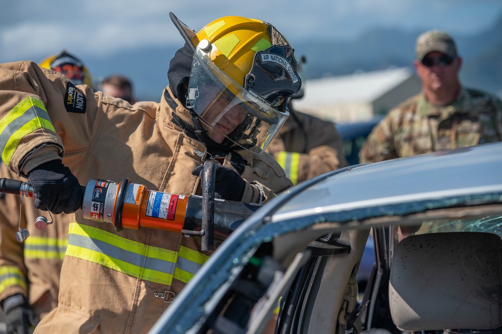 134th firefighters train with Marine firefighters in Oahu