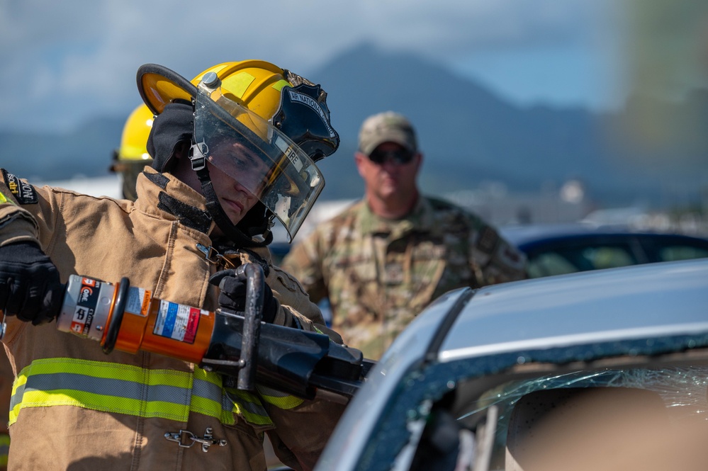 134th firefighters train with Marine firefighters in Oahu