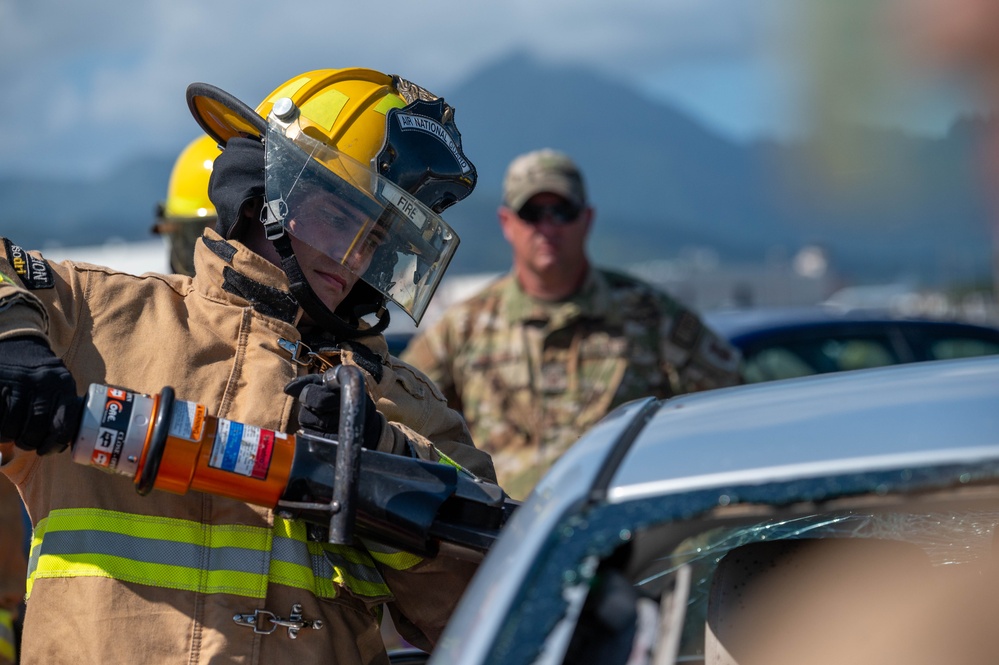 134th firefighters train with Marine firefighters in Oahu