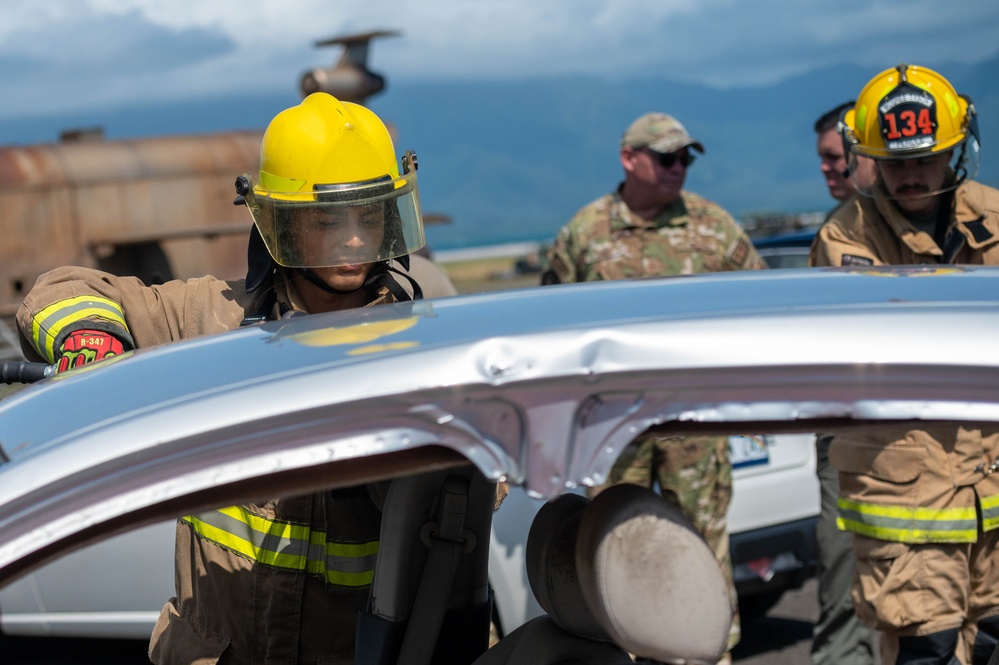 134th firefighters train with Marine firefighters in Oahu