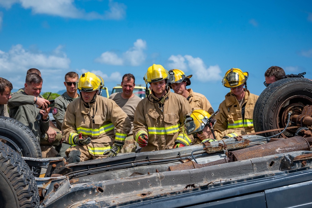 134th firefighters train with Marine firefighters in Oahu