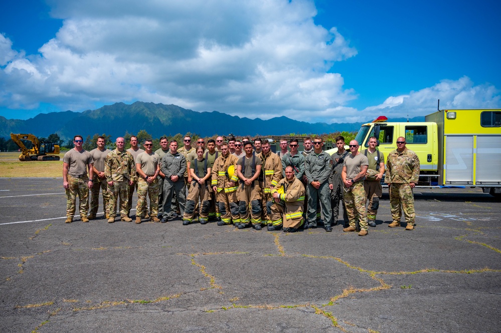 134th firefighters train with Marine firefighters in Oahu