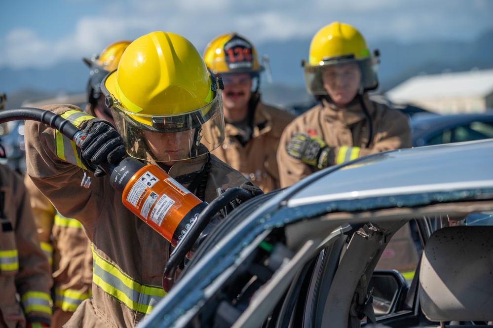 134th firefighters train with Marine firefighters in Oahu