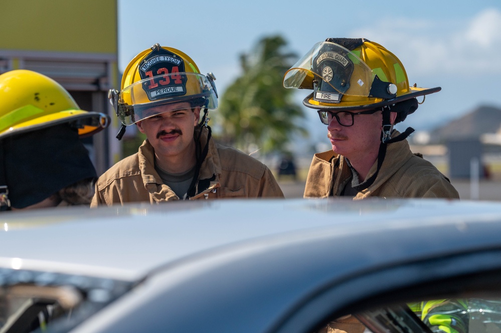 134th firefighters train with Marine firefighters in Oahu