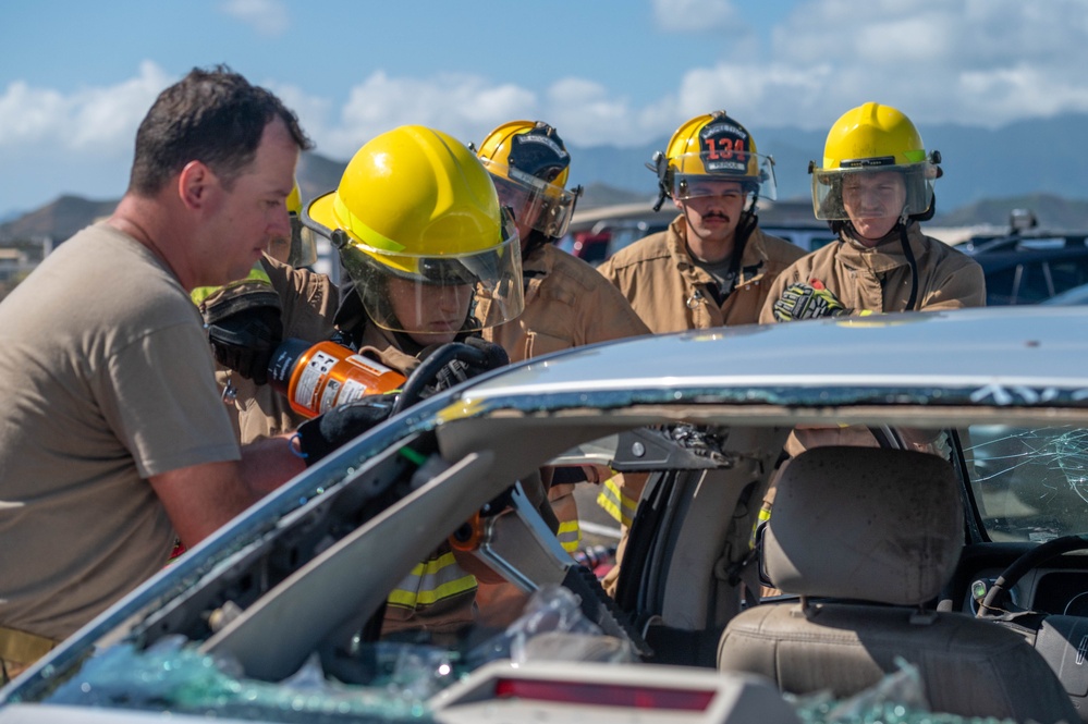 134th firefighters train with Marine firefighters in Oahu