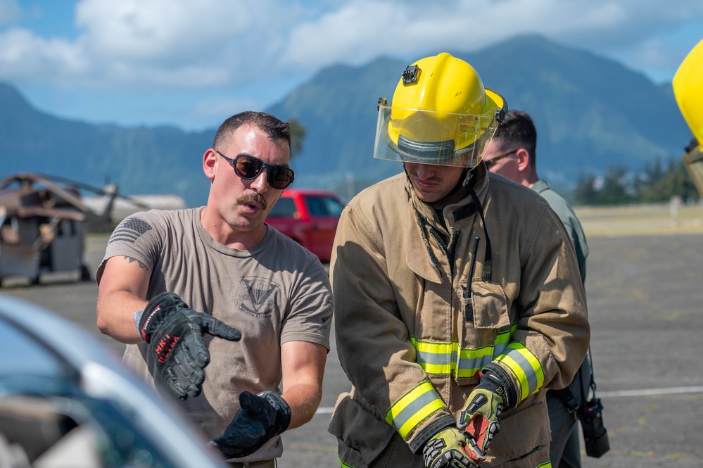 134th firefighters train with Marine firefighters in Oahu