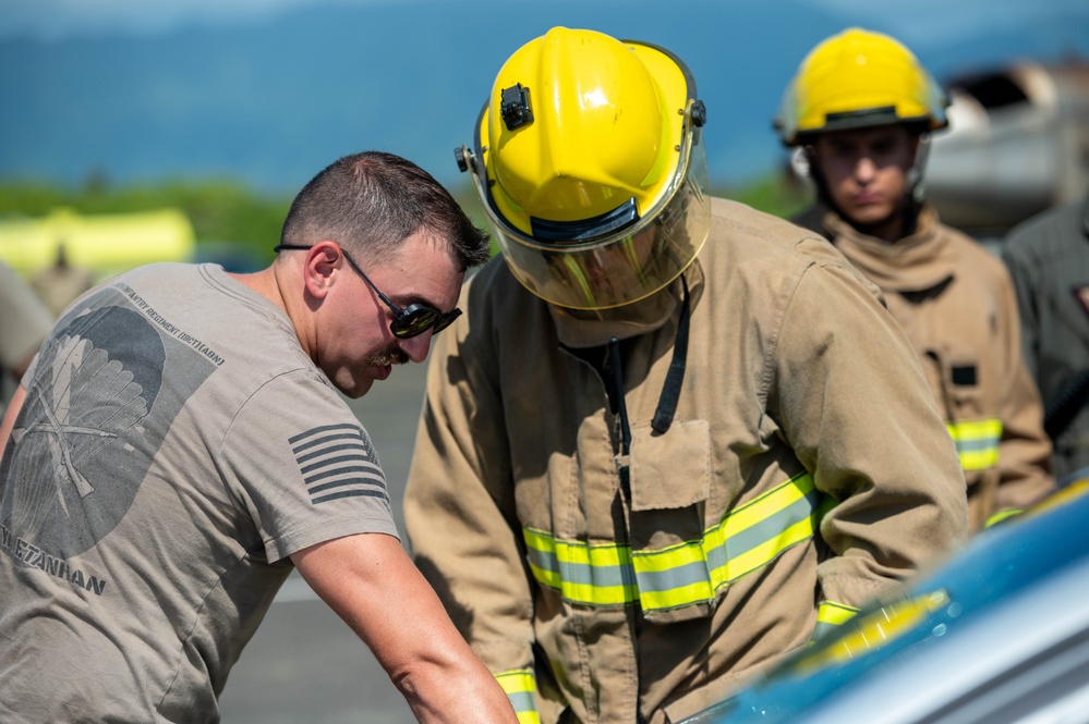 134th firefighters train with Marine firefighters in Oahu