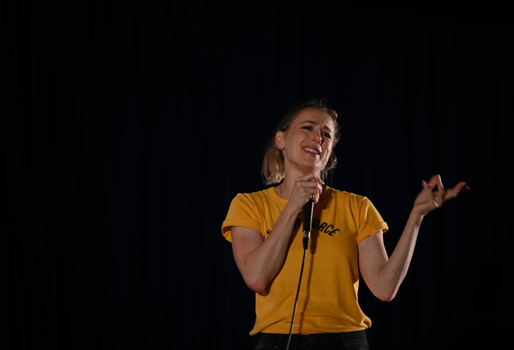 Comedian Iliza Shlesinger visits Yokota