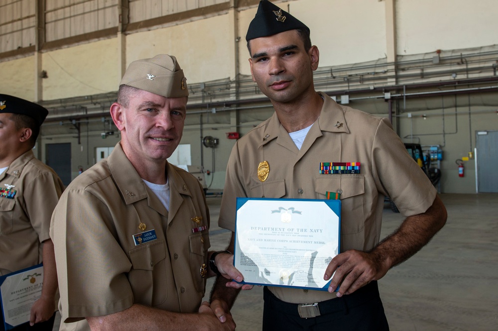 Sailors receive Awards at Quarters