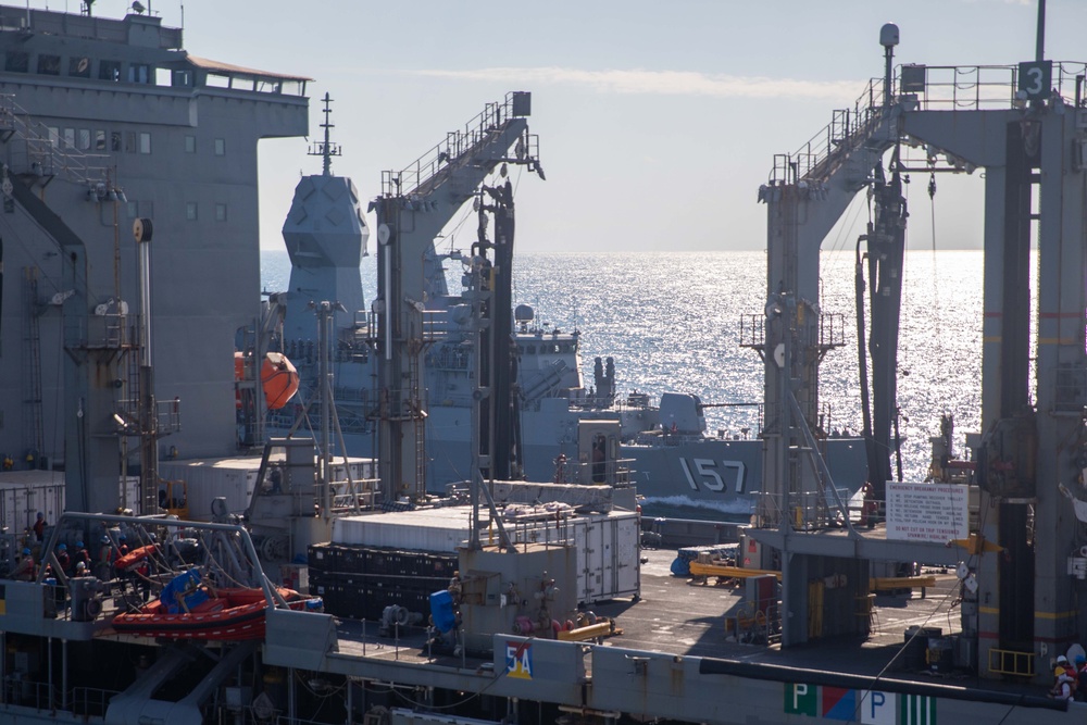 HMAS Perth (FFH 157) Sails Alongside USNS Rappahannock (T-AO 204) for RAS