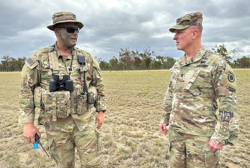 Soldiers conduct field maneuvers during Talisman Sabre 23