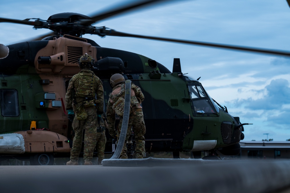 Talisman Sabre 23 | Australian Army 6th Aviation Regiment and 18th LRS conduct FARP operations