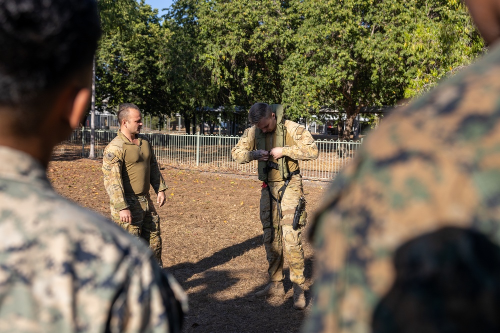 MRF-D Marines and Australian Army Soldiers conduct water survival training