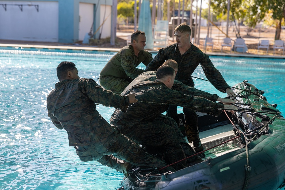 MRF-D Marines and Australian Army Soldiers conduct water survival training