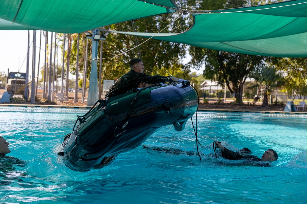 MRF-D Marines and Australian Army Soldiers conduct water survival training