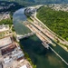 Helicopter flight over Pittsburgh District locks, dams, reservoirs