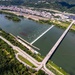 Helicopter flight over Pittsburgh District locks, dams, reservoirs