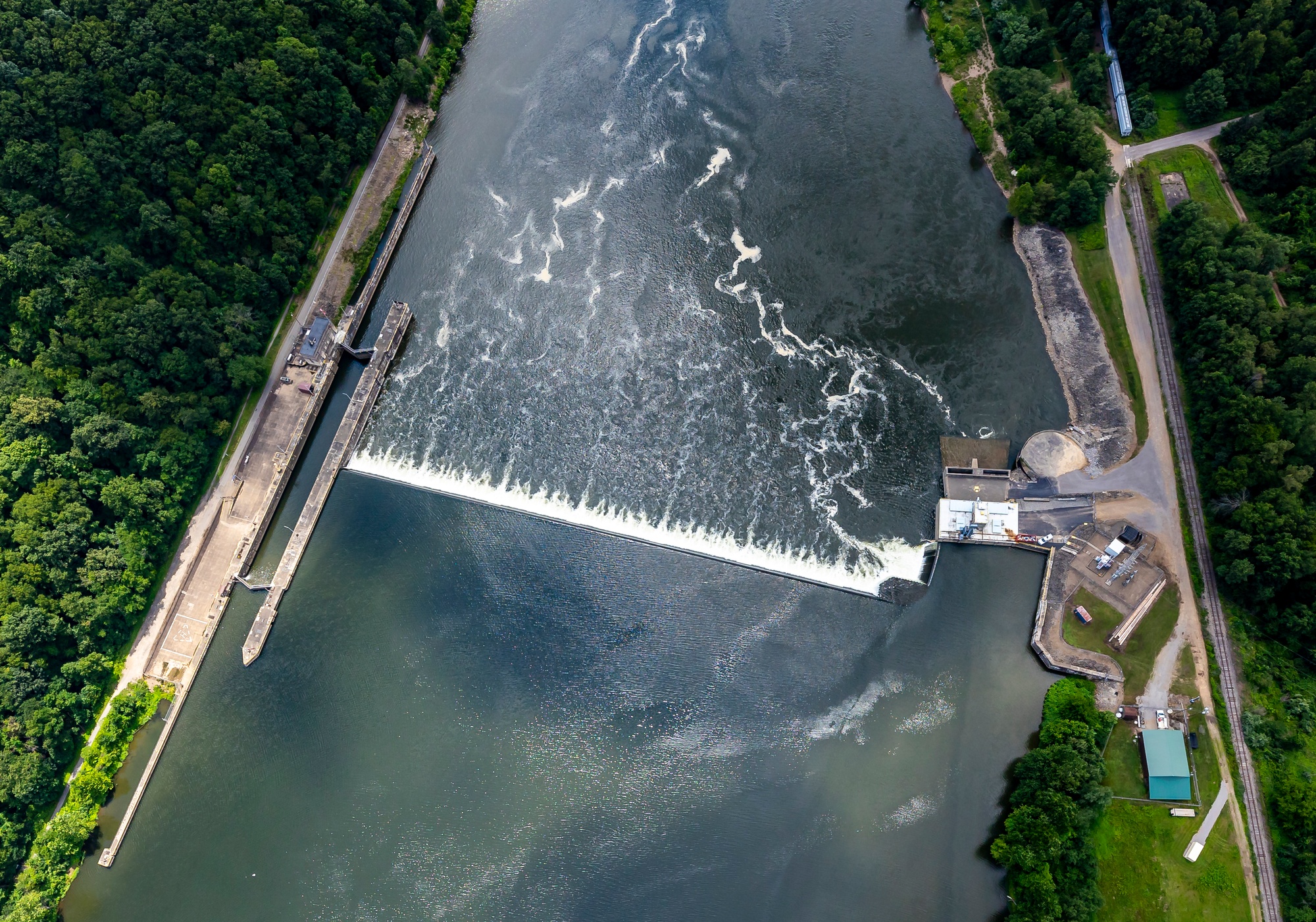 Aerial view of Pittsburgh, Pennsylvania, with a focus on the