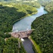 Helicopter flight over Pittsburgh District locks, dams, reservoirs