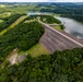 Helicopter flight over Pittsburgh District locks, dams, reservoirs