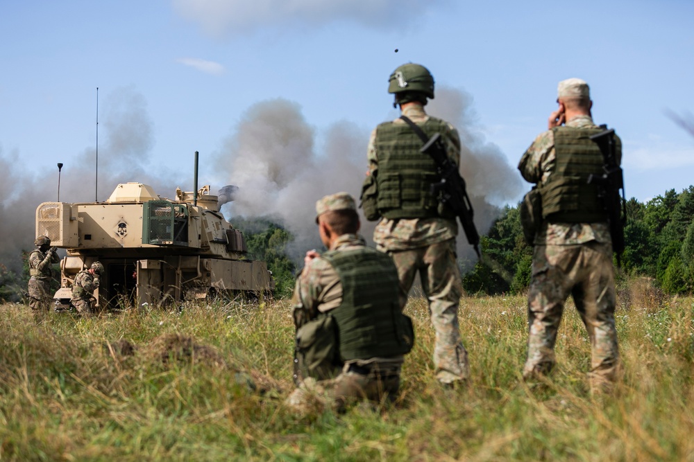 Task Force Ivy Soldiers demonstrate firepower during multinational live-fire exercise Baltic Thunder in Lithuania