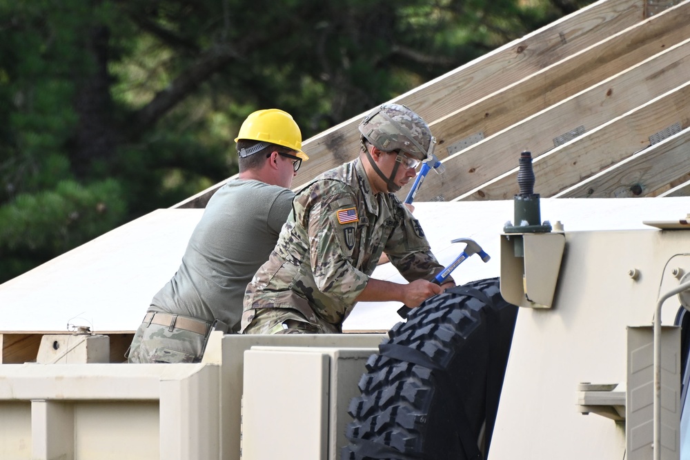 FORT DIX-US Army Reserve Warrior Exercise (WAREX) RANGE 12 Troop Construction. JULY 25, 2023