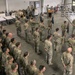 Soldiers with the Vermont Army National Guard's 3rd Battalion, 172nd Infantry, (Mountain), attend the award ceremony for their Meritorious Unit Citation