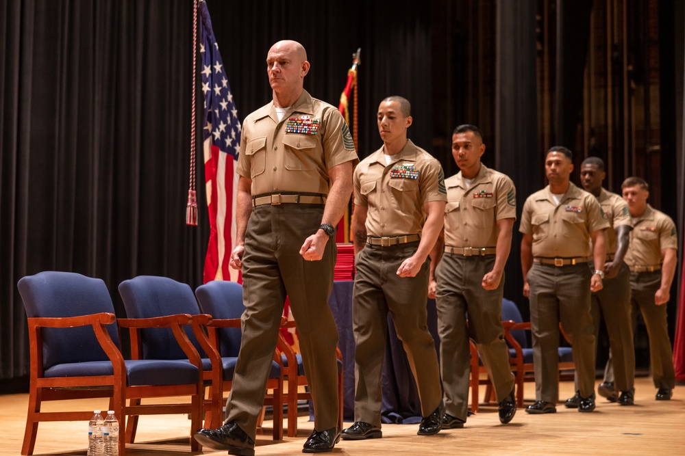 Sgt. Maj. Troy E. Black attends corporals course graduation on Marine Corps Base Quantico