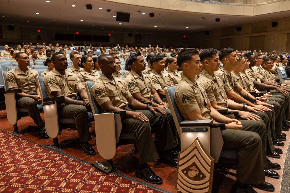 Sgt. Maj. Troy E. Black attends corporals course graduation on Marine Corps Base Quantico