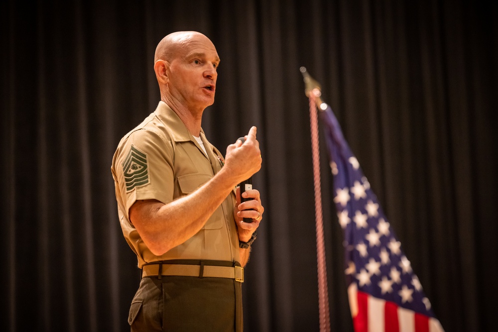 Sgt. Maj. Troy E. Black attends corporals course graduation on Marine Corps Base Quantico