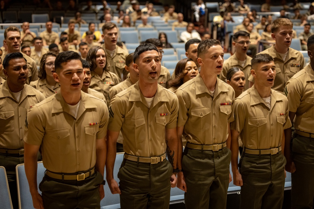 Sgt. Maj. Troy E. Black attends corporals course graduation on Marine Corps Base Quantico