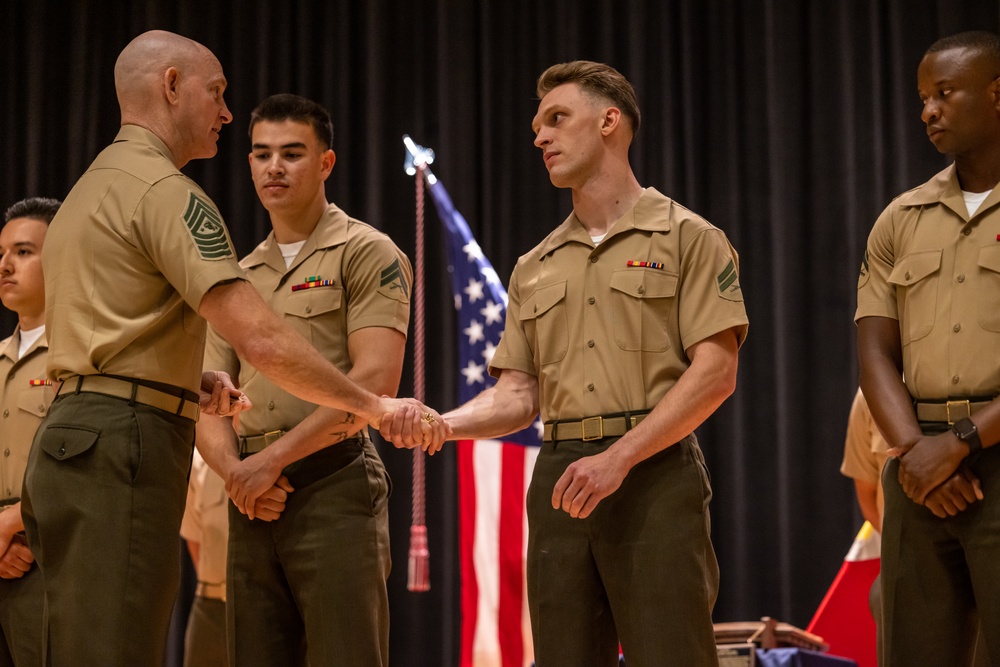 Sgt. Maj. Troy E. Black attends corporals course graduation on Marine Corps Base Quantico