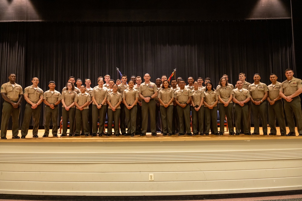 Sgt. Maj. Troy E. Black attends corporals course graduation on Marine Corps Base Quantico