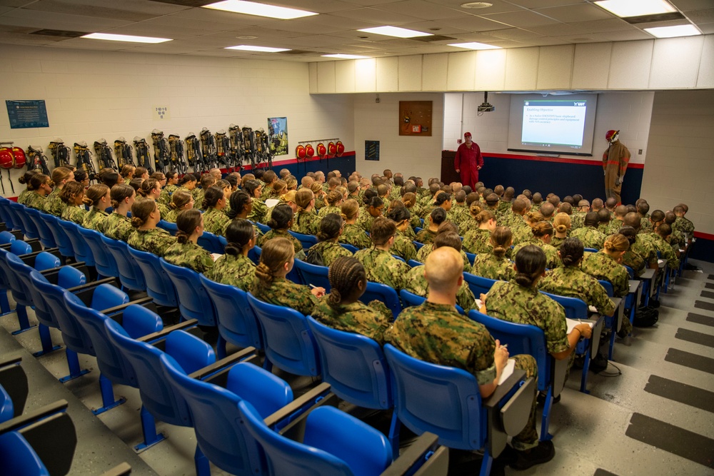 Navy Reserve Officer Training Corps (NROTC) Midshipman Candidates, New Student Indoctrination (NSI) Cycle 3 Basic Firefighting Class