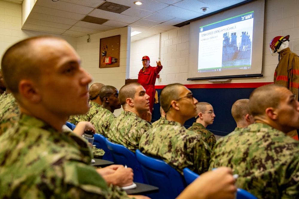 Navy Reserve Officer Training Corps (NROTC) Midshipman Candidates, New Student Indoctrination (NSI) Cycle 3 Basic Firefighting Class