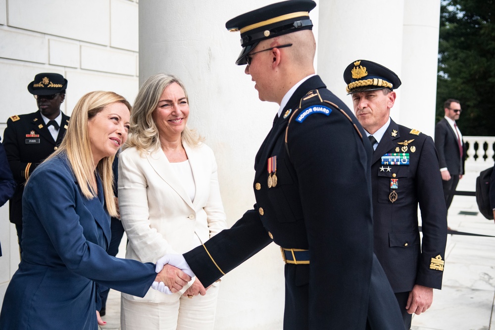 Italian Prime Minister Giorgia Meloni Visits Arlington National Cemetery