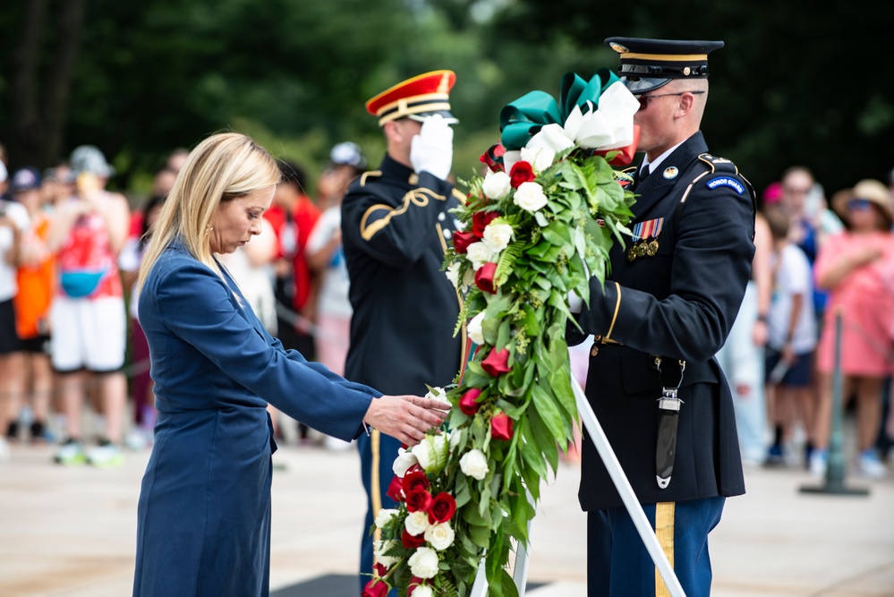 Italian Prime Minister Giorgia Meloni Visits Arlington National Cemetery