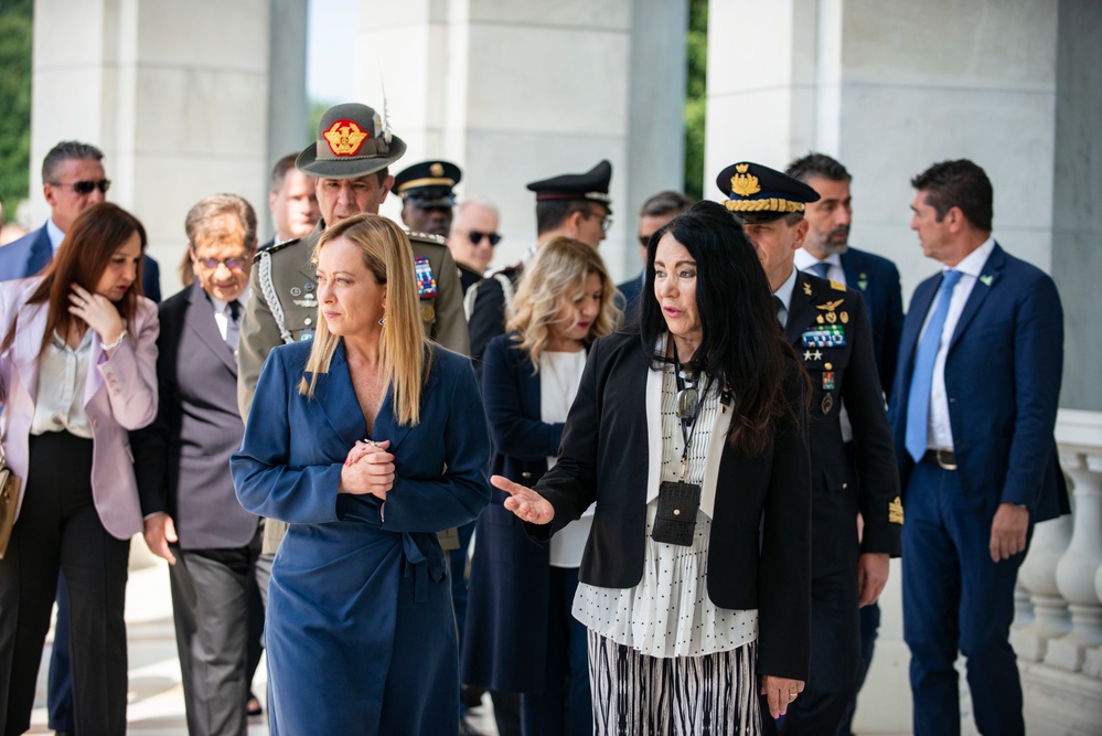 Italian Prime Minister Giorgia Meloni Visits Arlington National Cemetery