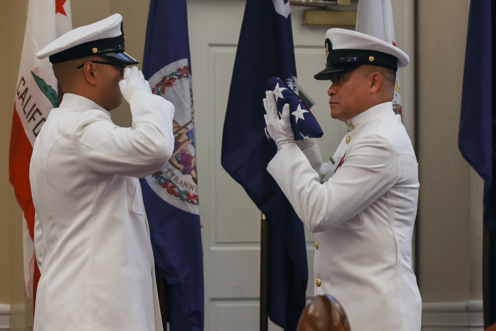 U.S. Navy Chief Wendell Tabios receives a Navy and Marine Corps Commendation Medal