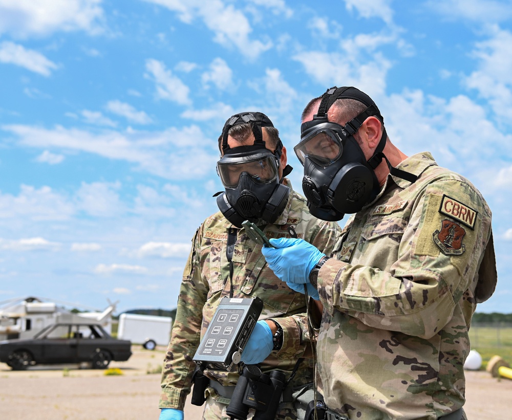 Emergency management trains at Volk Field