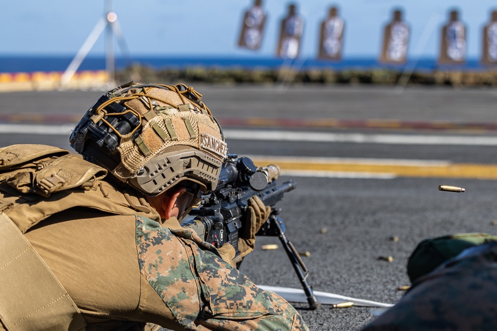 Aim True, Shoot Straight: The 26th MEU(SOC) Conducts A Battle Sight Zero Aboard The USS Bataan