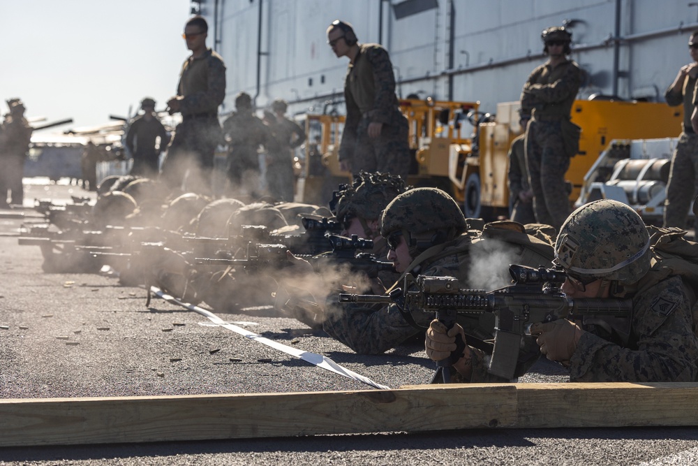 Aim True, Shoot Straight: The 26th MEU(SOC) Conducts A Battle Sight Zero Aboard The USS Bataan