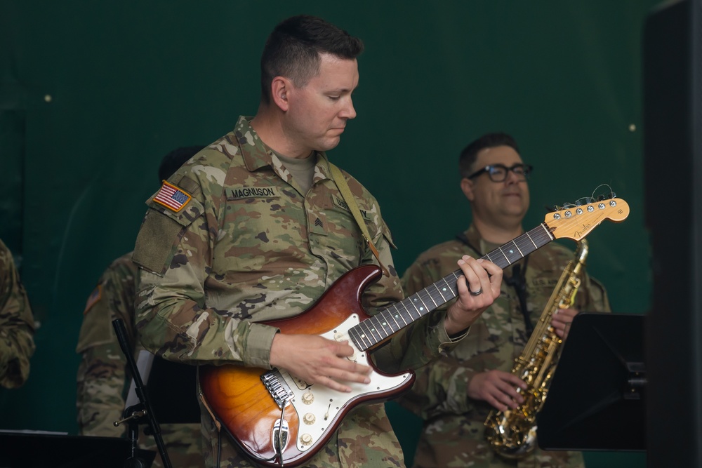 Members of the 234 Army Band perform at USAG Rheinland-Pfalz's Organizational Day