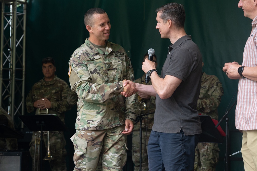 Members of the 234 Army Band perform at USAG Rheinland-Pfalz's Organizational Day